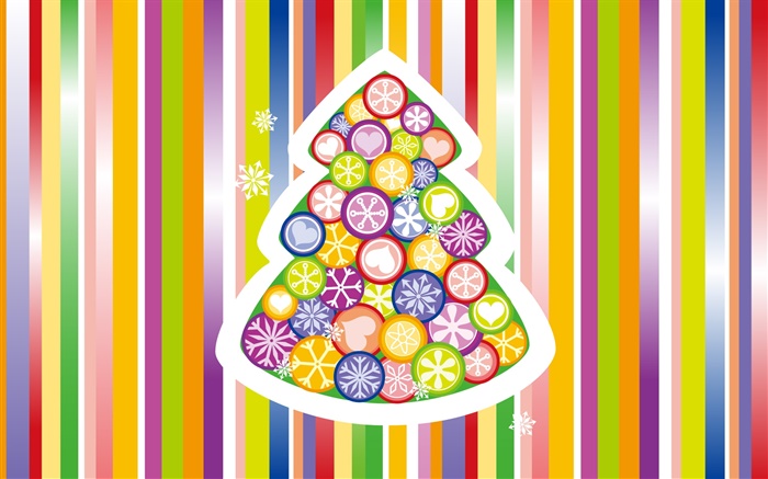圣诞树，炫彩背景，创意设计 壁纸 图片