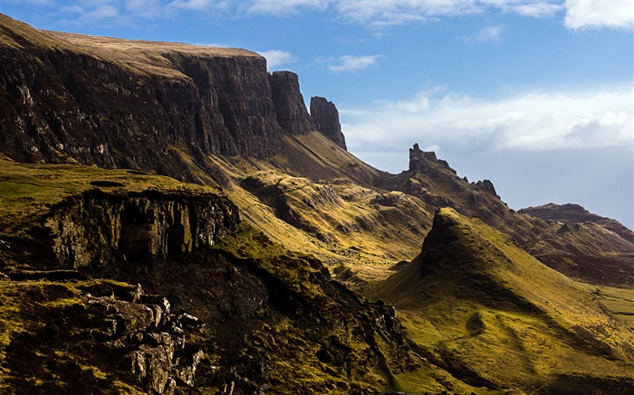 边坡，山，斯凯岛，苏格兰，英国 壁纸 图片