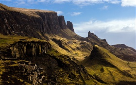 边坡，山，斯凯岛，苏格兰，英国 高清壁纸