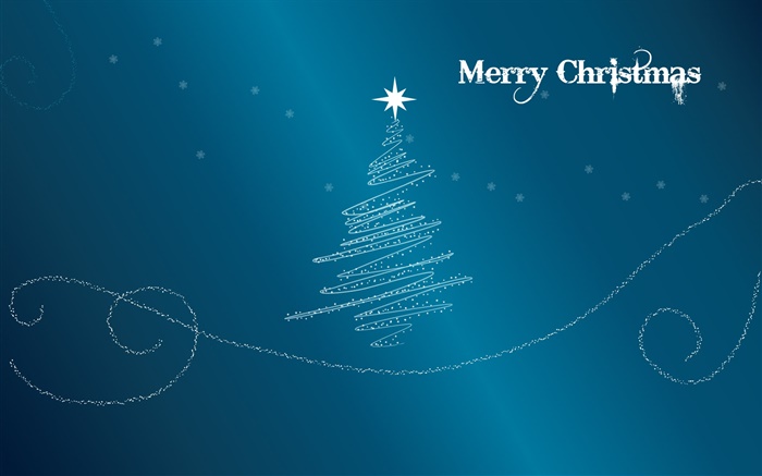圣诞快乐，创意设计，树型，星型，蓝色背景 壁纸 图片