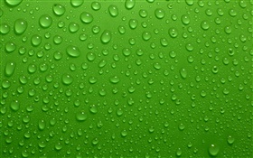 水滴，绿色背景 高清壁纸
