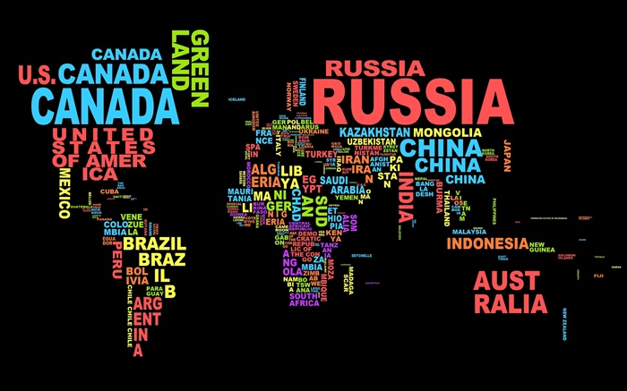 世界地图，国家，文字，创意设计 壁纸 图片