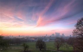 英国伦敦，格林威治公园，房子，黎明 高清壁纸