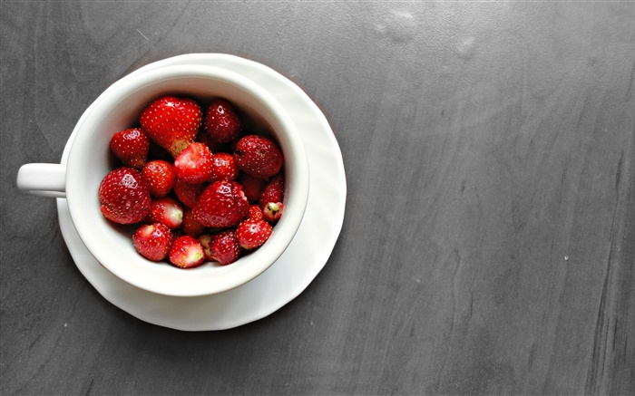 草莓，杯 壁纸 图片
