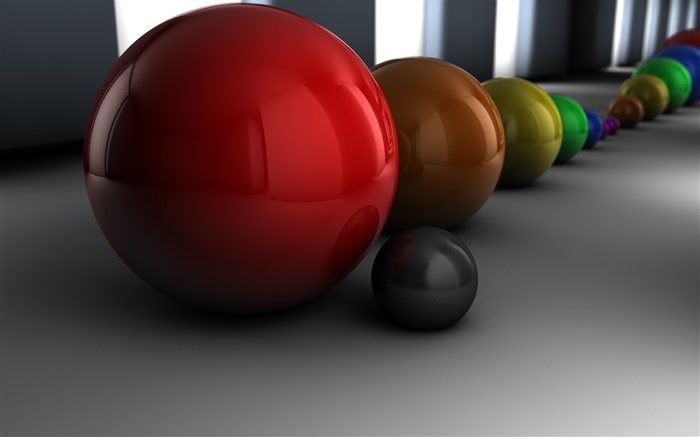 3D球，不同的颜色 壁纸 图片