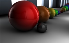3D球，不同的颜色 高清壁纸