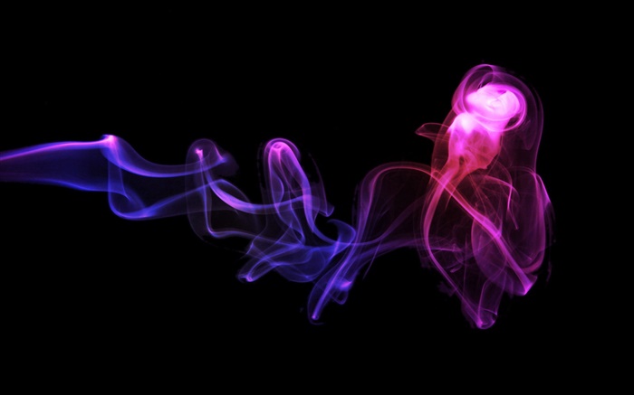 抽象的烟，紫色和蓝色 壁纸 图片