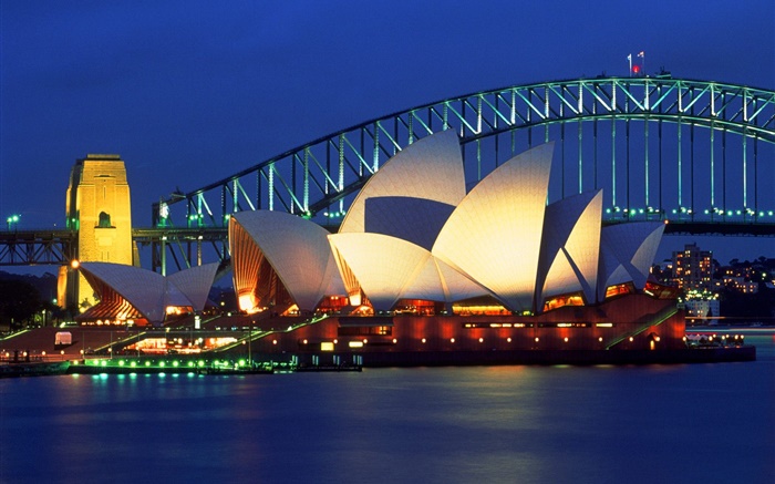 澳大利亚，美丽的夜晚在悉尼 壁纸 图片
