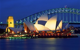 澳大利亚，美丽的夜晚在悉尼 高清壁纸