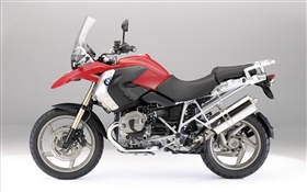 宝马R1200 GS摩托车，红色和黑色 高清壁纸