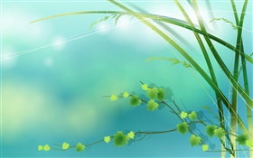 竹，绿色，叶子，春天，矢量图片 高清壁纸