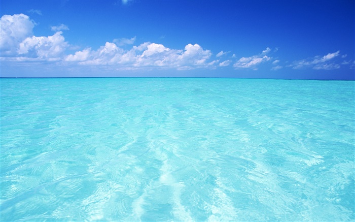 蓝色的大海，天空，马尔代夫 壁纸 图片