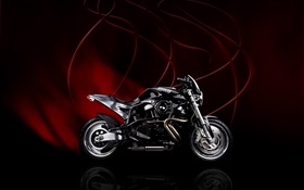 比尔摩托车，红色黑色背景