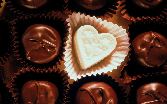 巧克力，心脏，爱 壁纸 图片