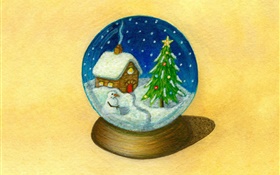 圣诞主题照片，球，艺术设计 高清壁纸