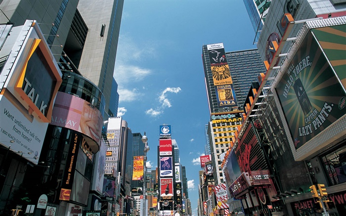 商业街景，城市，纽约，美国 壁纸 图片