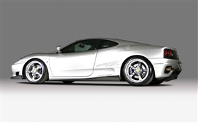 法拉利F430超级跑车的白色侧视图 高清壁纸