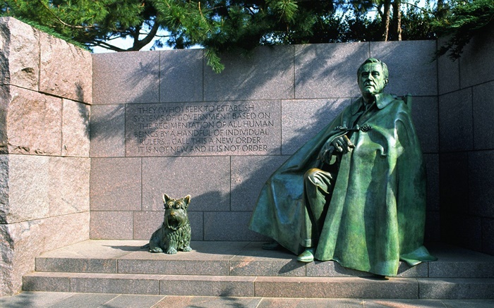 富兰克林·德拉诺·罗斯福，雕像 壁纸 图片