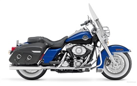哈雷戴维森摩托车，蓝色和黑色 高清壁纸