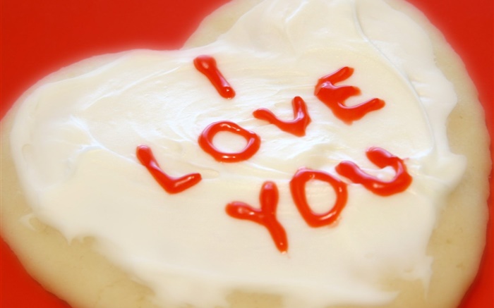 我爱你，奶油蛋糕 壁纸 图片