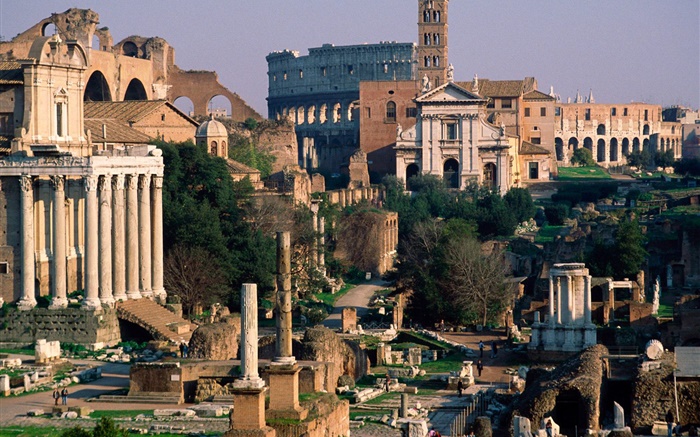 意大利罗马宫殿废墟 壁纸 图片