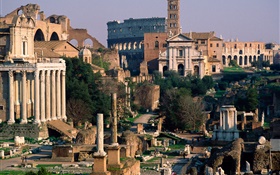 意大利罗马宫殿废墟 高清壁纸
