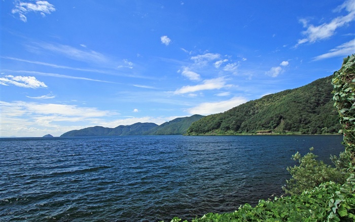 日本北海道风景，海岸，大海，岛屿，蓝天 壁纸 图片