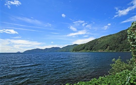 日本北海道风景，海岸，大海，岛屿，蓝天