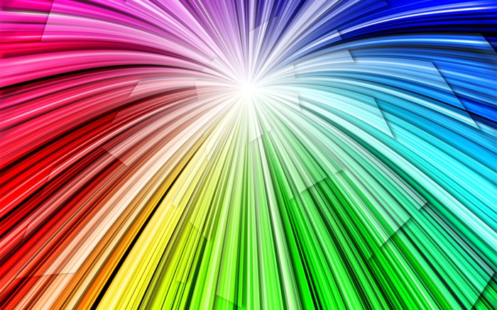 彩虹的光和线条，抽象背景 壁纸 图片