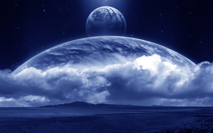 魔幻世界，梦境，地球，云，行星 壁纸 图片