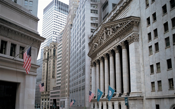 纽约股票交易所，摩天大楼，美国 壁纸 图片