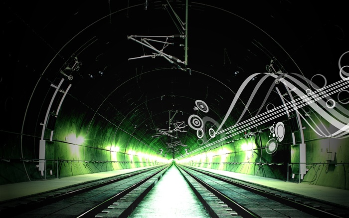 铁路，通道，绿色照明，创意设计 壁纸 图片
