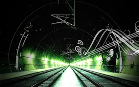 铁路，通道，绿色照明，创意设计