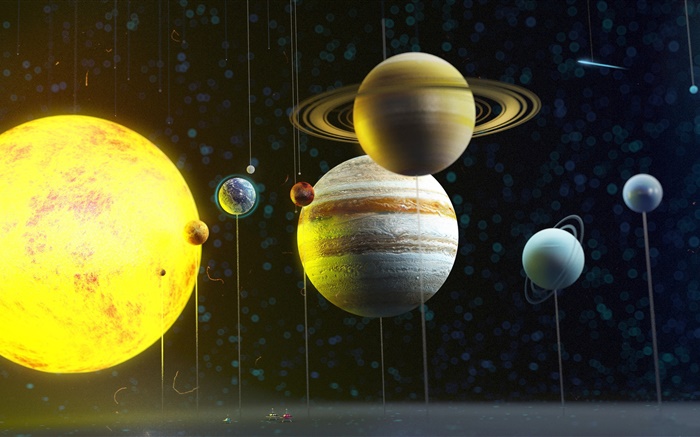 太阳系行星，空间，模型 壁纸 图片