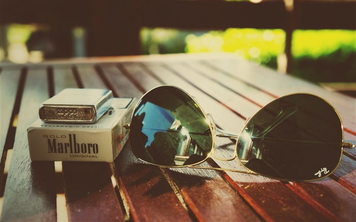静物，打火机，香烟，太阳镜 壁纸 图片