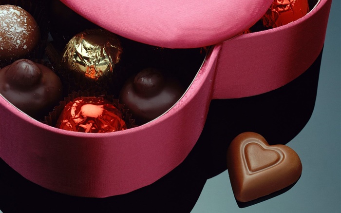 甜巧克力，情人节，浪漫的礼物 壁纸 图片