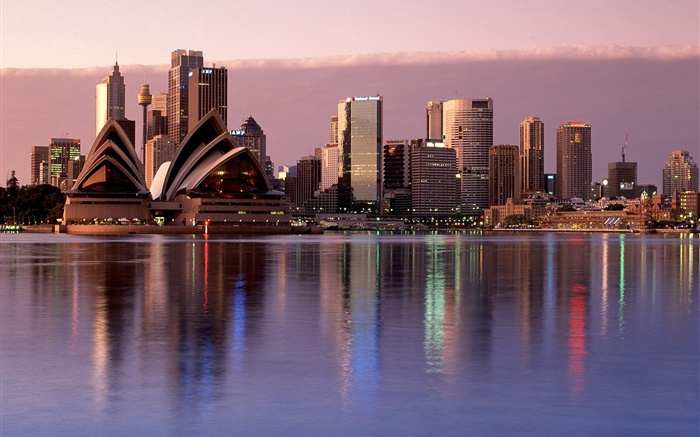悉尼，城市，黄昏，建筑，澳大利亚 壁纸 图片