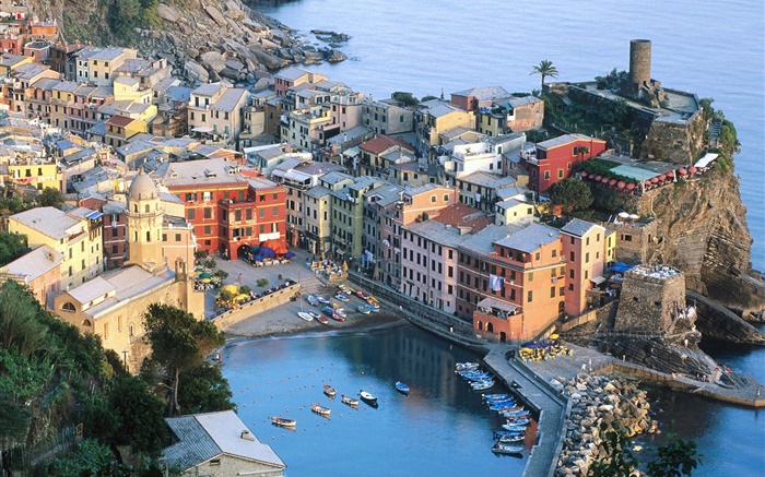 意大利五渔村顶视图 壁纸 图片