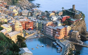 意大利五渔村顶视图 高清壁纸