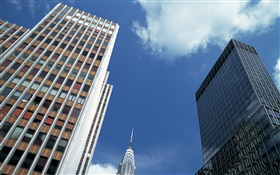 美国，纽约市，建筑，顶视图，云 高清壁纸