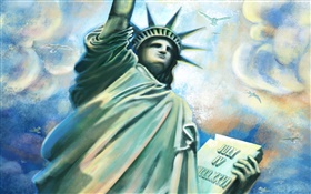 美国自由女神像，艺术图片 高清壁纸
