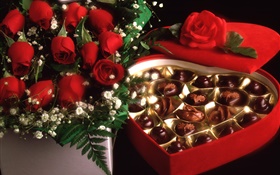 情人节礼物，甜蜜的巧克力 高清壁纸