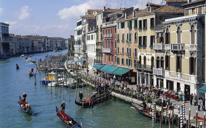 威尼斯，意大利，运河，房子，船只 壁纸 图片