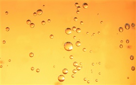 水滴，橙色背景 高清壁纸