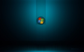 Windows 7系统，深蓝色背景 高清壁纸