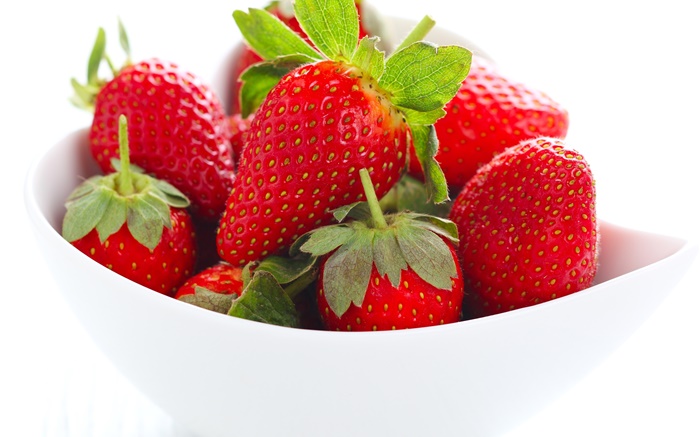新鲜的草莓，浆果，碗，水果 壁纸 图片