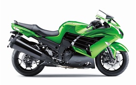 川崎ZZR1400绿色摩托车 高清壁纸