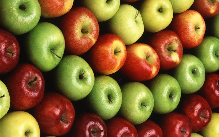 许多苹果，红，橙，绿 壁纸 图片