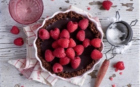红树莓，蛋糕，食物
