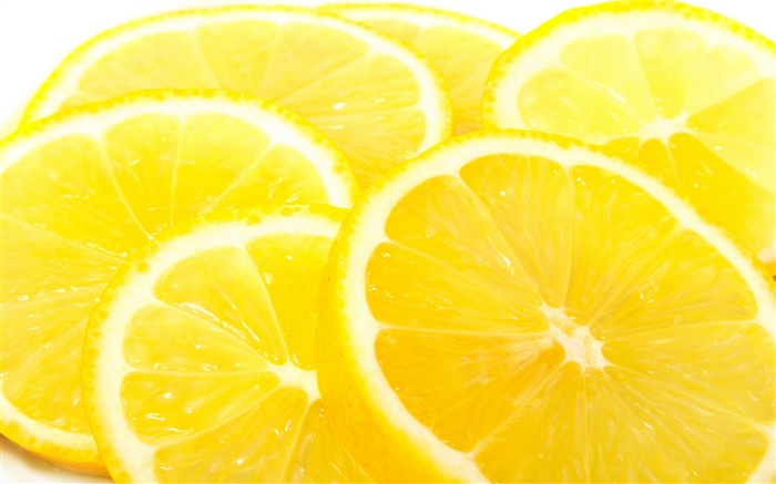 水果特写，柑橘，柠檬片，黄色 壁纸 图片